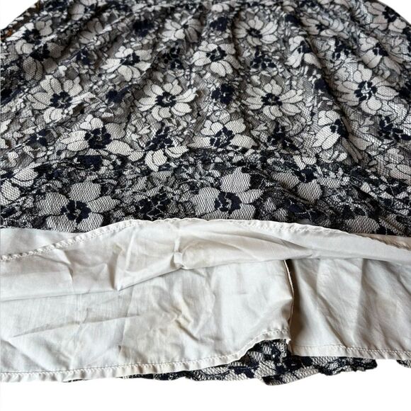 Ann Taylor LOFT Lace Sheath Dress Knee Length Sleeveless Womens 16 Black Beige - Picture 6 of 10